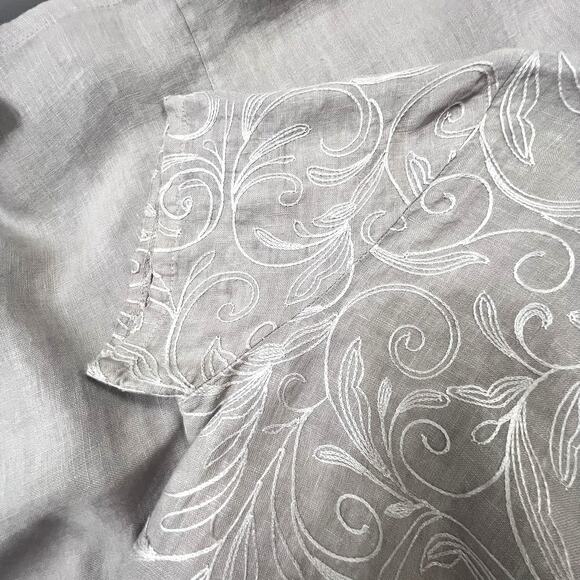 Terzo Millennio Size Large 100% Linen Floral Embroidered Dress Made in Italy - Picture 5 of 9